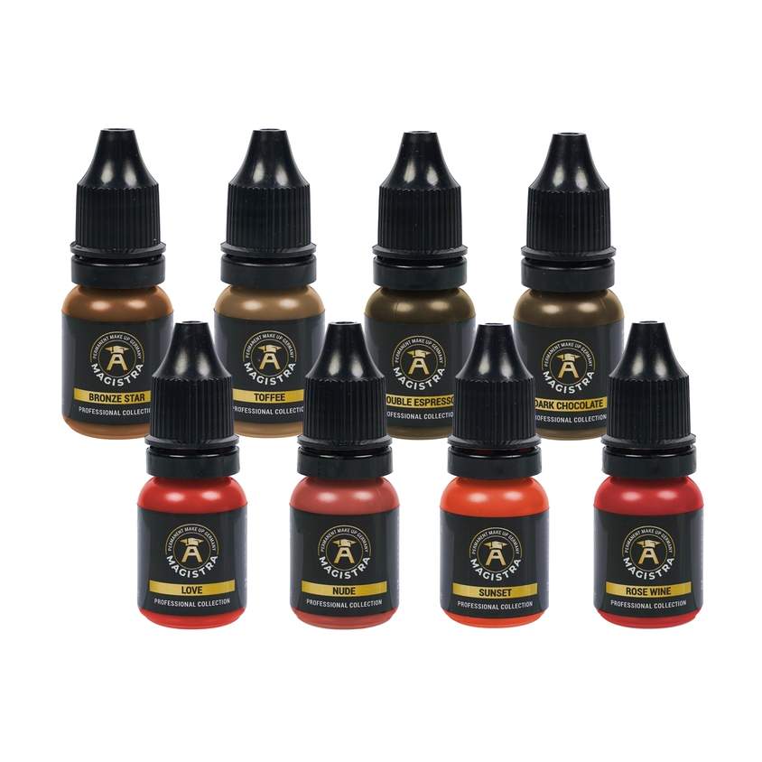 Pigment-Set: nimm 8 - zahl 6 - BRONZE STAR, TOFFEE, DOUBLE ESPRESSO, DARK CHOCOLATE, LOVE, NUDE, SUNSET, ROSE WINE
